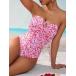  женский купальный костюм One-piece женский One-piece купальный костюм, маленький цветочный принт, плечо шнур, отверстие наружный,gya The -, elegant . симпатичный, весна лето. пляж, Hori 