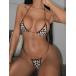  женский купальный костюм бикини комплект Leopard рисунок sexy задний отсутствует лента имеется бикини комплект, пляж bake-shon стиль 