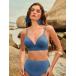  женский купальный костюм tops женщина. утонченный элегантный . ощущение роскоши. есть шея голубой. бикини верх 