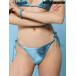  женский купальный костюм низ металлик голубой. крепление . контраст .. Thai боковой бикини низ,Y2K summer одежда, хорошенький sexy .