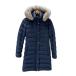 TOMMY HILFIGER* с мехом длинный пуховик /S/ нейлон /NVY/ шея вокруг загрязнения иметь 
