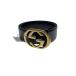 GUCCI* ремень / кожа /BLK/ одноцветный / женский /037.394.1510/GG Logo гол to пряжка /70.28//