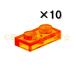  Lego LEGO детали продажа поотдельности #3023 plate 1×2: trance orange (10 шт. комплект )