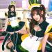  free shipping Neo Cyber meido black yellow PU leather bunny girl ... ear Lolita Katyusha One-piece sexy lovely cosplay costume 