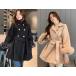  немедленная уплата бесплатная доставка нежный Rich рукав мех CUTE elegant medium длина W кнопка толстый бушлат внешний 