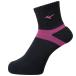 MIZUNO Mizuno короткие носки черный × Berry розовый волейбол носки 