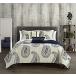 Chic Home Safira 4 Piece Quilt Set Contemporary Two-Tone Paisley Print Bedd