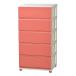 JEJa stage storage chest te Connie chest wide 5 step pink made in Japan easy construction width 54× depth 41.5× height 106.1cm