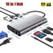 USB C hub 10 in 1 type C hub adaptor 1000m rj45i-sa net adaptor 4k hdmi vga pd charge tf/sd Jack macbook pro otg for audio video 