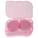 プラスチック製 ミニ コンタクト レンズ トラベル キット ケース 収納 ホルダー 容器 5色選べる - ピンク