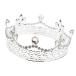 バロックスタイルのブライダルプリンセスクリスタルティアラウェディングクラウンヘッドバンドシルバーb