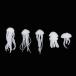 5 piece / piece Mini jellyfish resin crystal epoxy Ocean jellyfish mote ring 3D stereo 