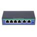 6 порт 10 / 100mbps 4 PoE порт 2 выше ссылка PoE переключатель адаптер долговечность совместимость 