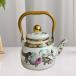  эмаль teapot цветочный принт teapot толщина. есть вода чайник кухня party кемпинг стиль B