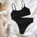  женский купальный костюм бикини треугольник кнопка выше bla накладка ввод cup 2 деталь черный 