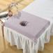  cotton SPA half table cover beauty salon bed face hole towel purple gray 