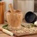  wooden . pot .. stick set spice crushing set portable spice crushing bowl garlic kla car - nuts hot sauce tea tsune spice for 