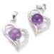  натуральный камень Power Stone подвеска стразы Heart аметист аксессуары 