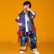 キッズダンス衣装 セットアップ ヒップホップ ダンスファッション ペイズリー柄 派手 シャツ パンツ 総柄