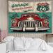 LB гобелен модный орнамент пейзаж America retro способ America флаг ( размер :150x100cm) красный грузовик vi nte-