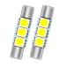 NAKOBO T6.3×30 LED vanity лампа (28-30 универсальный )12V автомобильный 3 полосный 5050SMD белый 2 шт. комплект 