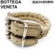 [ возвращенный товар OK]BOTTEGA VENETA Bottega Veneta кожа браслет сетка двойной пряжка бежевый аксессуары очарование оторван, отходит [D467901277106mi2606]