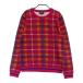 PEARLY GATES Pearly Gates вырез лодочкой вязаный свитер в клетку оттенок красного 1 Golf одежда женский 