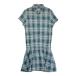 JACK BUNNY Jack ba колено короткий рукав One-piece кнопка down в клетку оттенок зеленого 2 Golf одежда женский 