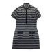 BLACK&amp;WHITE черный and белый половина Zip короткий рукав One-piece окантовка рисунок оттенок черного 1 Golf одежда женский 