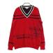 MUNSING WEAR Munsingwear одежда шерсть длинный рукав вязаный свитер оттенок красного LL Golf одежда мужской 