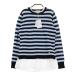 [ новый товар ]LANVIN SPORT Lanvin sport вязаный свитер окантовка рисунок оттенок голубого 38 Golf одежда женский 