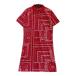 ROSASENrosa-sen короткий рукав One-piece peiz Lee рисунок оттенок красного M Golf одежда женский 