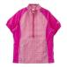 ADIDAS GOLF Adidas Golf JO922 половина Zip короткий рукав блузон серебристый жевательная резинка в клетку розовый серия S Golf одежда женский 