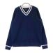 MOCO Moco 21-1221210 V шея вязаный свитер темно-синий серия 52 Golf одежда мужской 