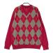 MUNSING WEAR Munsingwear одежда шерсть длинный рукав вязаный свитер a-ga il рисунок оттенок красного LL Golf одежда мужской 