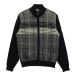 BLACK&amp;WHITE черный and белый подкладка есть вязаный Zip жакет в клетку оттенок черного M Golf одежда мужской 