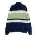 23 район GOLFnijuu thank Golf шерсть . вязаный свитер окантовка рисунок темно-синий серия 3 Golf одежда женский 