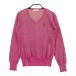 MUNSING WEAR Munsingwear одежда V шея длинный рукав вязаный свитер розовый серия S Golf одежда женский 