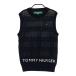 TOMMY HILFIGER GOLF Tommy Hilfiger Golf вязаный лучший окантовка рисунок оттенок черного M Golf одежда женский 