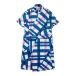 MUNSING WEAR Munsingwear одежда 2023 год модели половина Zip короткий рукав One-piece в клетку темно-синий серия L Golf одежда женский 