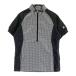 ADIDAS GOLF Adidas Golf обратная сторона сетка половина Zip короткий рукав жакет в клетку оттенок черного S/P Golf одежда женский 
