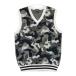 PEARLY GATES Pearly Gates V шея вязаный лучший камуфляж рисунок серый серия 6 Golf одежда мужской 
