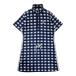 marie claire sport Marie Claire sport половина Zip короткий рукав One-piece общий рисунок темно-синий серия L Golf одежда женский 