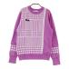 FILA GOLF filler Golf ; длинный рукав вязаный свитер тысяч птица Glenn в клетку лиловый серия L Golf одежда женский 