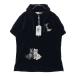[ новый товар ]BLACK&amp;WHITE черный and белый половина Zip короткий рукав футболка велюр оттенок черного 1 Golf одежда женский 