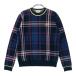 MUNSING WEAR Munsingwear одежда шерсть . длинный рукав вязаный свитер в клетку темно-синий серия M Golf одежда женский 