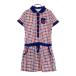 VIVA HEART viva Heart короткий рукав One-piece в клетку темно-синий серия 40 Golf одежда женский 