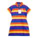 [ новый товар ]KISS ON THE GREEN Kiss on The зеленый короткий рукав Polo One-piece многоцветный окантовка рисунок оттенок желтого 2 Golf одежда женский 