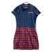 BEAMS GOLF Beams Golf короткий рукав One-piece в клетку темно-синий серия L Golf одежда женский 