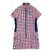 FILA GOLF filler Golf половина Zip футбол короткий рукав One-piece в клетку оттенок белого L Golf одежда женский 